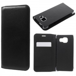 „Smart Wallet“ atvēramais ādas maciņš - melns (Galaxy A3 2016)