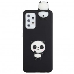 „Squezy“ Panda cieta silikona (TPU) apvalks - melns (Galaxy A33 5G)