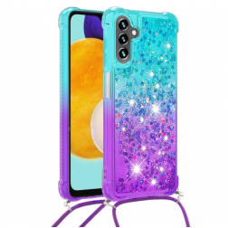 "Yibo" Shine Strap cietā silikona (TPU) vāciņš - violets/zils (Galaxy A34)