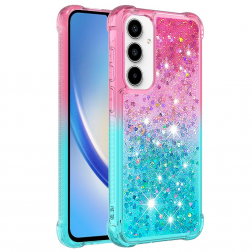 "Yibo" Shine cietā silikona (TPU) vāciņš - rozs/zils (Galaxy A36)