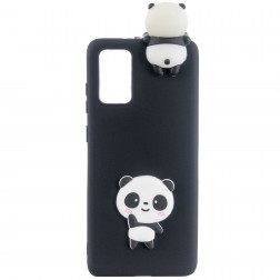 „Squezy“ Panda cieta silikona (TPU) apvalks - melns (Galaxy A41)