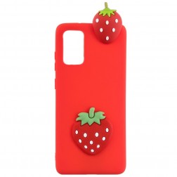 „Squezy“ Strawberry cieta silikona (TPU) apvalks - sarkans (Galaxy A41)