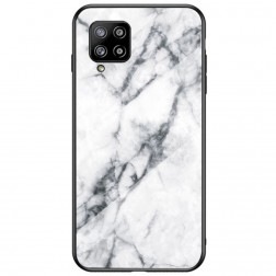 „Marble“ cieta silikona (TPU) apvalks - balts (Galaxy A42 5G)