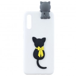 „Squezy“ Cat cieta silikona (TPU) apvalks - balts (Galaxy A50 / A50s / A30s)