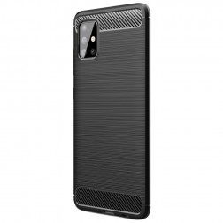 „Carbon“ cieta silikona (TPU) apvalks - melns (Galaxy A51)