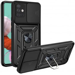 „Kickstand“ pastiprinātas aizsardzības apvalks - melns (Galaxy A51)