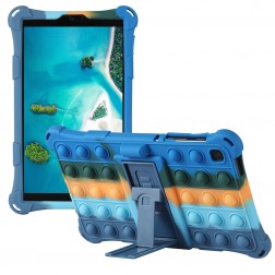 „Popit“ Bubble Kickstand mīksta silikona (TPU) apvalks - zils (Galaxy Tab A7 Lite 8.7)