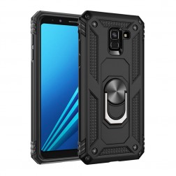 „Kickstand“ pastiprinātas aizsardzības apvalks - melns (Galaxy A8 2018)