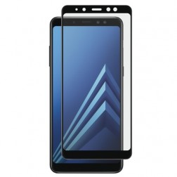 „Calans“ Tempered Glass pilnīgi aizsedzams ekrāna aizsargstikls 0.2 mm - melns (Galaxy A8 2018)