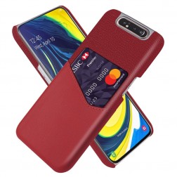 „KSQ“ Shell ādas apvalks - sarkans (Galaxy A80)