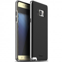 „IPAKY“ cieta silikona (TPU) apvalks - melns / sudrabs (Galaxy Note 7)