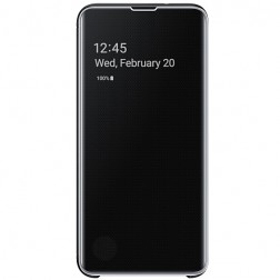 „Samsung“ Clear View Standing Cover atvērams maciņš - melns (Galaxy S10e)