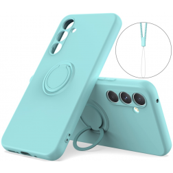 "Dechen" Ring Kickstand cieta silikona (TPU) apvalks - piparmētru (Galaxy S24)