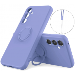 "Dechen" Ring Kickstand cieta silikona (TPU) apvalks - violets (Galaxy S24)