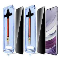"Leyong" Tempered Glass melns ekrāna aizsargstikls (2 gab.) ar rāmi - privāta (Galaxy S24 Ultra)