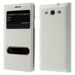 „Smart Window“ atvēramais ādas maciņš - balts (Galaxy S3)