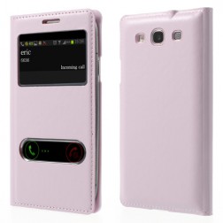 „Smart Window“ atvēramais ādas maciņš - gaiši rozs (Galaxy S3)