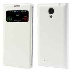 „Smart Window“ atvēramais ādas maciņš - balts (Galaxy S4)