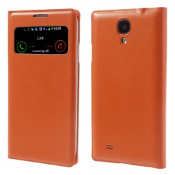 „Smart Window“ atvēramais ādas maciņš - oranžs (Galaxy S4)