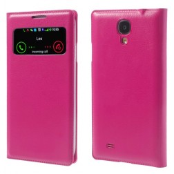 „Smart Window“ atvēramais ādas maciņš - rozs (Galaxy S4)