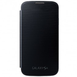 „Flip Wallet“ atvēramais ādas maciņš - melns (Galaxy S4)