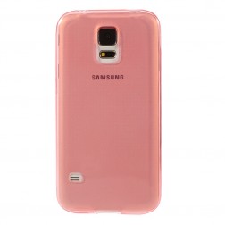 Planākais TPU dzidrs apvalks - sarkans (Galaxy S5 / S5 Neo)