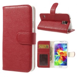 „Lychee“ atvēramais futrālis - sarkans (Galaxy S5 / S5 Neo)
