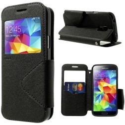 „Roar“ atvēramais ādas maciņš - melns (Galaxy S5 mini)