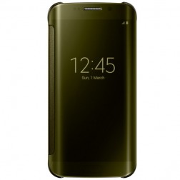„Samsung“ Clear View Cover atvērams maciņš - zelta (Galaxy S6 Edge)