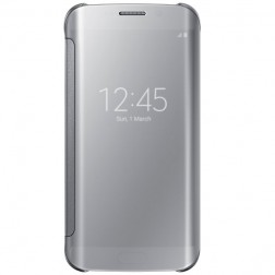„Samsung“ Clear View Cover atvērams maciņš - sudrabs (Galaxy S6 Edge)
