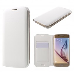 „Smart Wallet“ atvēramais ādas maciņš - balts (Galaxy S6 Edge)