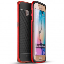 „IPAKY“ cieta silikona (TPU) apvalks - melns / sarkans (Galaxy S6 Edge)