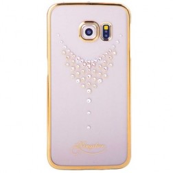 „Kingxbar“ Necklace Swarovski apvalks - zelta (Galaxy S6 Edge)