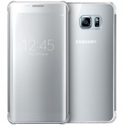 „Samsung“ Clear View Cover atvērams maciņš - sudrabs (Galaxy S6 Edge+)