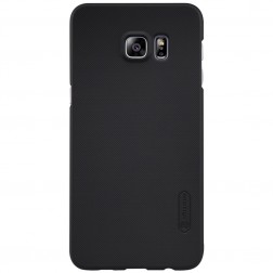 „Nillkin“ Frosted Shield apvalks - melns + ekrāna aizsargplēve (Galaxy S6 Edge+)