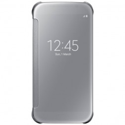 „Samsung“ Clear View Cover atvērams maciņš - sudrabs (Galaxy S6)