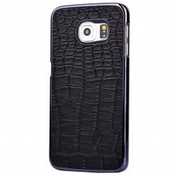 Telefona apvalks ar krokodila ādas imitāciju - melns (Galaxy S6)