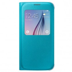 „Samsung“ S View Cover atvērams maciņš - gaiši zils (Galaxy S6)