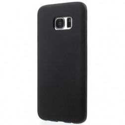 Cieta silikona (TPU) matēts apvalks - melns (Galaxy S7 edge)