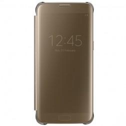 „Samsung“ Clear View Cover atvērams maciņš - zelta (Galaxy S7 Edge)