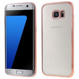 Cieta silikona (TPU) dzidrs apvalks - rozs (Galaxy S7 edge)