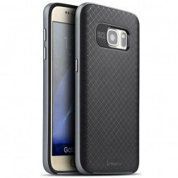 „IPAKY“ cieta silikona (TPU) apvalks - melns / peleks (Galaxy S7)