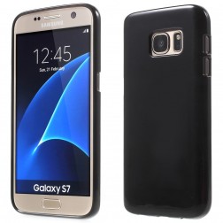 Cieta silikona (TPU) apvalks - melns (Galaxy S7)