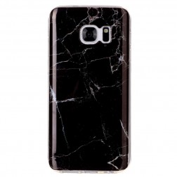 „Marble“ cieta silikona (TPU) apvalks - melns (Galaxy S7)