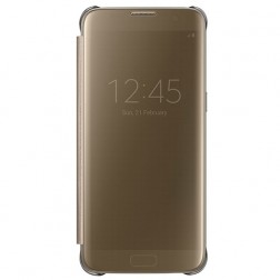 „Samsung“ Clear View Cover atvērams maciņš - zelta (Galaxy S7)