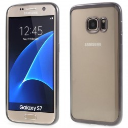 Cieta silikona (TPU) dzidrs apvalks - pelēks (Galaxy S7)