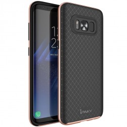 „IPAKY“ cieta silikona (TPU) apvalks - melns / rozs (Galaxy S8)