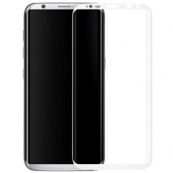 „Calans“ Tempered Glass pilnīgi aizsedzams ekrāna aizsargstikls 0.2 mm - balts (Galaxy S8+)