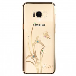 „Kingxbar“ Orchid Swarovski apvalks - zelta (Galaxy S8+)