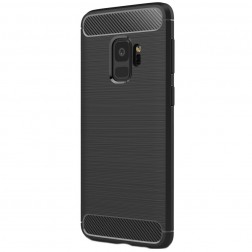 „Carbon“ cieta silikona (TPU) apvalks - melns (Galaxy S9)